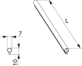 Maco  Schlauchdichtung für HS-Dichtungsschiene L=50 m Schwarz  455337