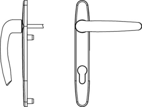 Maco  Drückergarnitur Rhapsody Außengriff hoch Zamak Verschraubung -21 mit Nocken 10 PZ E=92 Profilstärke   203079