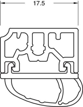 Maco  Flügeldichtung Transit ausziehbar Falz 12 B=17,5mm L=2.500mm bronze F3/4  457136