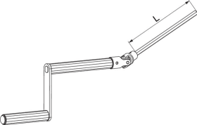 Maco  Bedienungskurbel für Ladeninnenöffner mit Kreuzgelenk 160mm  23688