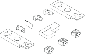 Maco  Packung Zubehör rechts PVC Veka HST Schema A-C-G-K Lichtgrau RAL 7035 rechts  461607