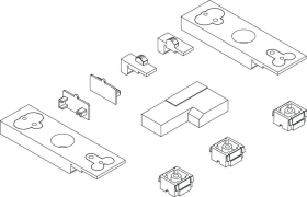 Maco  Packung Zubehör links PVC Veka HST Schema A-C-G-K Lichtgrau RAL 7035 links  461608