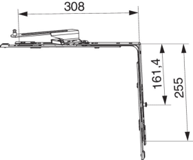Maco  Eckumlenkung SKB-Z Griffseite oben 9V mit 1 i.S. Schema A links silber  465509