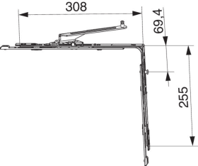 Maco  Eckumlenkung SKB-Z Bandseite oben 13V mit 1 i.S. Schema A-C links silber  465518