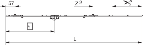 Maco  MM Kantenverschluß fix ablängbar DM 15 660 mit 2 i.S. GM 190 FFH 431-660 silber  208344