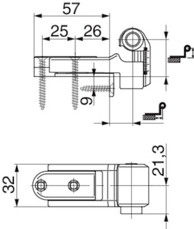 Maco  Kurzband BLR seitliche Regulierung mit Kröpfung 20-32 AT=18 L=55 Gr.0 schwarz-S  208753
