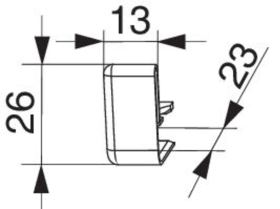 Maco  Abdeckkappe für Abdeckschiene 13 PAS links Braun  466735