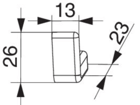 Maco  Abdeckkappe für Abdeckschiene 13 PAS rechts Braun  466736