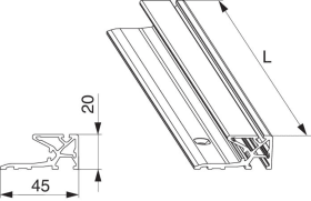 Maco  Dichtungsschiene breit HS in PVC 28 senk und waagerecht L=3.500mm verkehrsweiß RAL 9016  466921