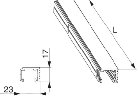 Maco  Führungsschiene in Alu SKB-S/SE/Z Upgrade PAS oben L=6.070mm braun C34  467089