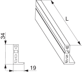 Maco  Unterlegprofil 9mm für Laufschiene SKB-S/SE/Z Upgrade PAS L=3.035mm silber  468957