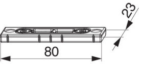 MACO HAUTAU Riegelschließteil FT24 13V mit 2 Schlitzen und Schrägverschraubung Silber
