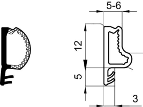 Maco  Dichtung Maco TE3004 TPE geschäumt signalschwarz L=210m  476566