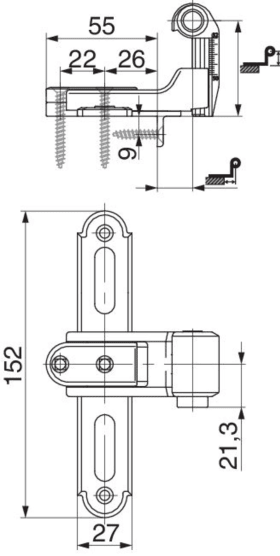 MACO Kreuzband BLR seitliche Regulierung mit Kröpfung 65-100 AT 18 Gr. 3 weiß-S