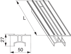Maco  Führungsschiene HS Rehau Synego L=5.000mm silber  476810