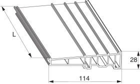 Maco  Zwischenprofil in PVC mit Einhängenut Rehau Synego B=112mm 79/32 L=3.500mm silber  476814