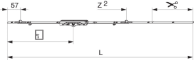 Maco  MM Kantenverschluß fix ablängbar DM 6,5 660 mit 2 VZ GM 190 FFH 431-660 silber  211981