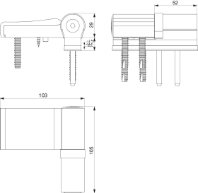 Maco  Türband MACO T160P Plus 2 teilig Überschlagshöhe von 13,5-19,5 mm graubraun RAL 8019 VE 1 Stk.  477347
