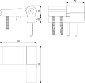 Maco  Türband MACO T160P Plus 2 teilig Überschlagshöhe von 17-23 mm cremeweiß RAL 9001 VE 1 Stk.  477351