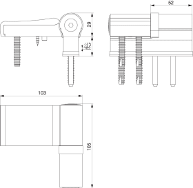 Maco  Türband MACO T160P Plus 2 teilig Überschlagshöhe von 22-28 mm cremeweiß RAL 9001 VE 1 Stk.  477352