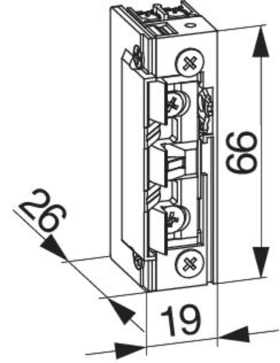 Maco Hautau MACO E-Öffner mit Fallenrutsche mit mechanischer Entriegelung mit Arretierung 10-24 V, 477427