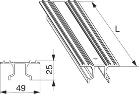Maco HS-Führungsschiene, ob., Gr. 6500, Atrium HS, 7, ALU, Si, eloxiert, Rehau Synego
