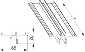 Maco  Führungsschiene HS für Comfort Close Gealan S9000 L=6.500mm silber  301910