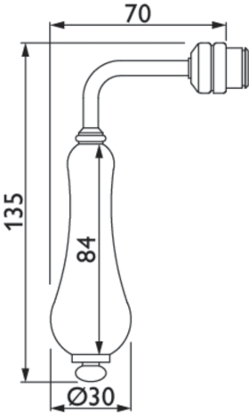 Hermat Drückerlochteil FLORA 1047.P, 8mm,messing poliert/blau gold