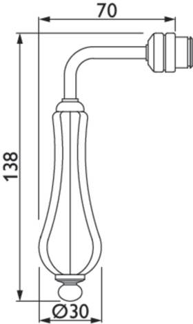 Hermat Drückerlochteil LADY 1048, 8mm,antik brüniert/Porzellan