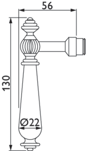 Hermat Drückerlochteil VERSAILLES 1060, 8mm,glanzchrom/Porzellan weiß