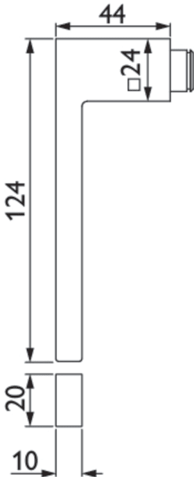 Hermat Drückerlochteil WEST 1682.L, 8mm,smoke black