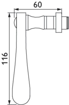 Hermat Drückerlochteil GENF 1097.H, 10mm, DL,messingfarben PVD-beschichtet