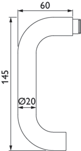 Hermat Drückerlochteil BASIC 01 1801, 8mm,edelstahl poliert