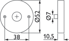 Hermat Drückerrosette 2036.K,rund, 10,5mm,TS 38-45,ER