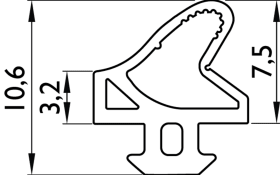 TPE-S-DICHTUNG THERMOPLAST ELASTOMER 6963 DICH.TUN/G/8/10.76-GRAU (47388)