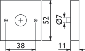 Hermat Drückerrosette 2011.KD,eckig, 11mm,TS 38-42,ER