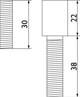 Hermat Stoßgriff-Befestigung 1.4/60,eins., L 60,gelb vz