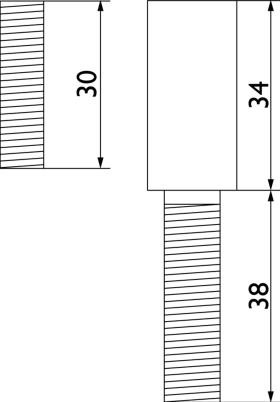 Hermat Stoßgriff-Befestigung 1.4/72,eins., L 72,gelb vz