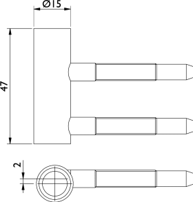 Hermat Rahmenteil 6844/WF,Holzzarge,Futterzarge,DL vernickelt