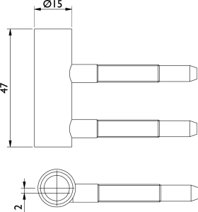 Hermat Rahmenteil 6844/WF,Holzzarge,Futterzarge,DR vernickelt