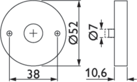 Hermat Drückerrosette 2031.K,rund, 10,6mm,TS 38-42,vern.