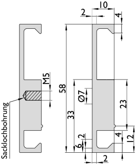 WANDABSTANDSPROFIL 10MM 9170 AL/2400MM/ABST/10MM-74ELO (43987)