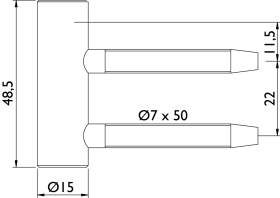 2X GLASTÜR-BANDPAAR KANTIG 6325 2LFG/HZ-20 (36616)