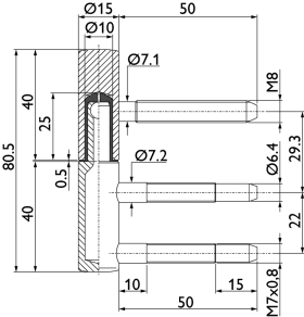 Hermat Rahmenteil 6841,DL-R,schwarz ähnlich RAL 9005
