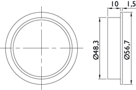 Hermat Muschelgriff 3659, Ø56,7,UG,cl.black
