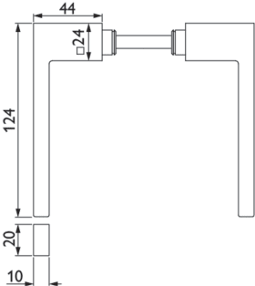 Hermat Drückerpaar WEST 1682.L, 8mm,bronzefarben matt