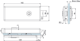 Hermat Ganzglastürschloss 6081,UG,8mm,F4,FlüFA