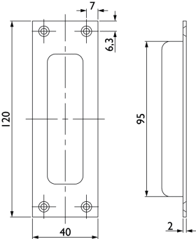 Hermat Muschelgriff 3676,120x40,UG,cl.black