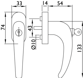 Hermat Fenstergriff BASIC 06 1806/DKI/1627,abschl.,ov.,7/24/31+36/42,gl.,cl.bl.