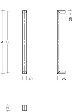 GRIFFSTANGE ZAE 425 MIT GERADEN STÜTZEN ES4025.1800UG L=1825 MM BA=1800 MM EST